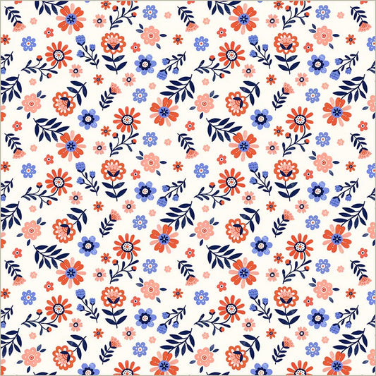 Folky Chicken: Folky Floral in Ivory