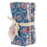 Tilda: Village Life Fat Quarter Bundle in Blue, set of 5