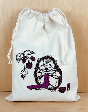 Knitting Critters Drawstring Project Bag