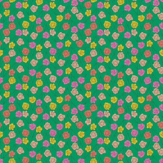 Floral Dance: Garden Rose in Green