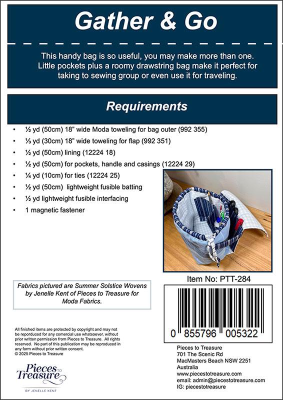 Pieces To Treasure: Gather & Go Bag Pattern