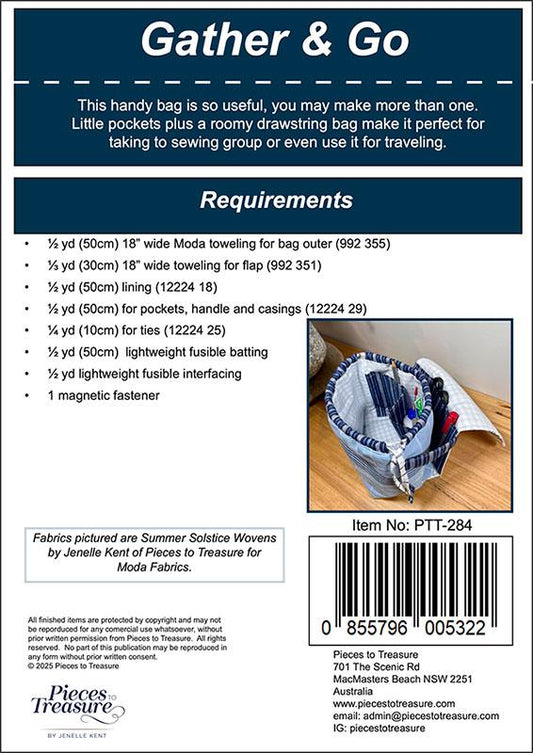 Pieces To Treasure: Gather & Go Bag Pattern