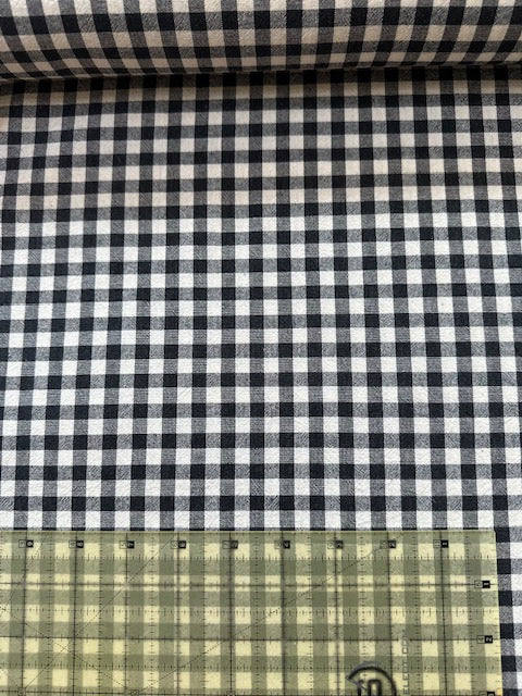 Cotton Dobby Gingham in Ink