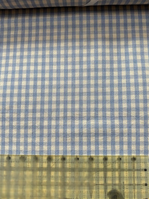 Cotton Dobby Gingham in Sky