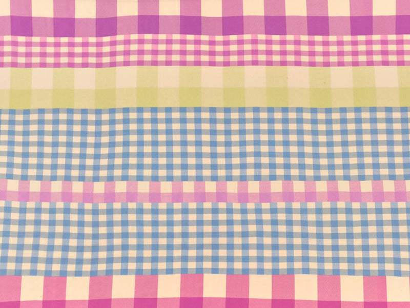 Patchwork Gingham Viscose Lawn - Multi