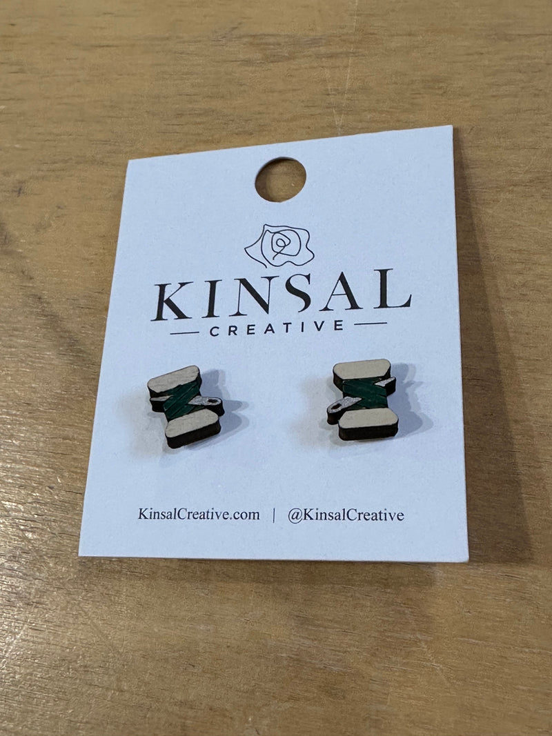 Wooden Stud Earrings by Kinsal Creative - Multiple Varieites