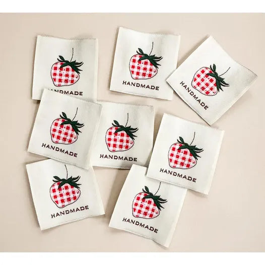 Check Strawberry Woven Labels