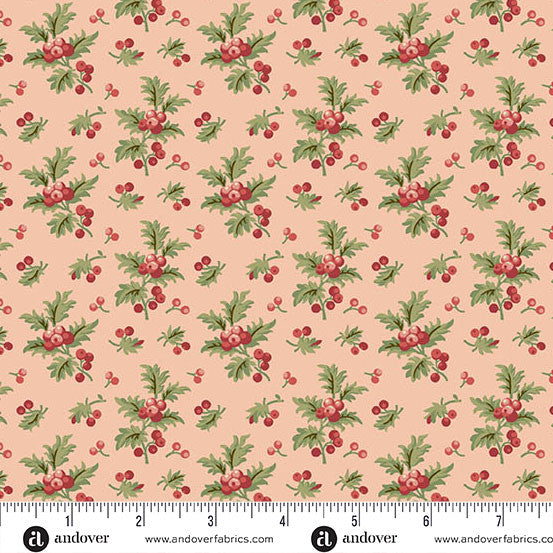 Jingle Bell: Holly Branch in Strawberry Creme