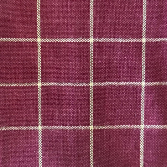 Diamond Textiles: Homespun Windowpane Plaid in Wine