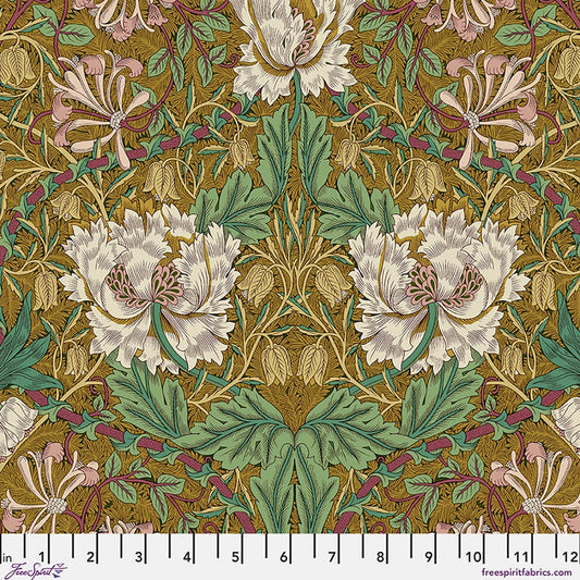 Lodden by Morris & Co: Honeysuckle & Tulip in Gold