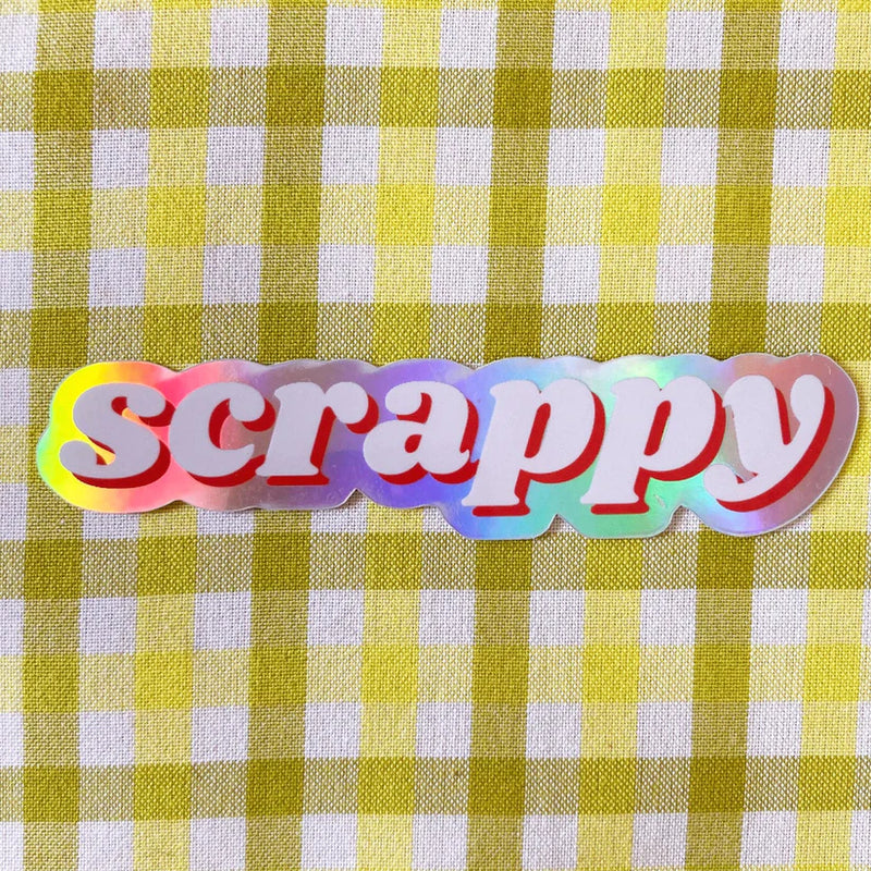 Feral Notions: Scrappy holographic sticker