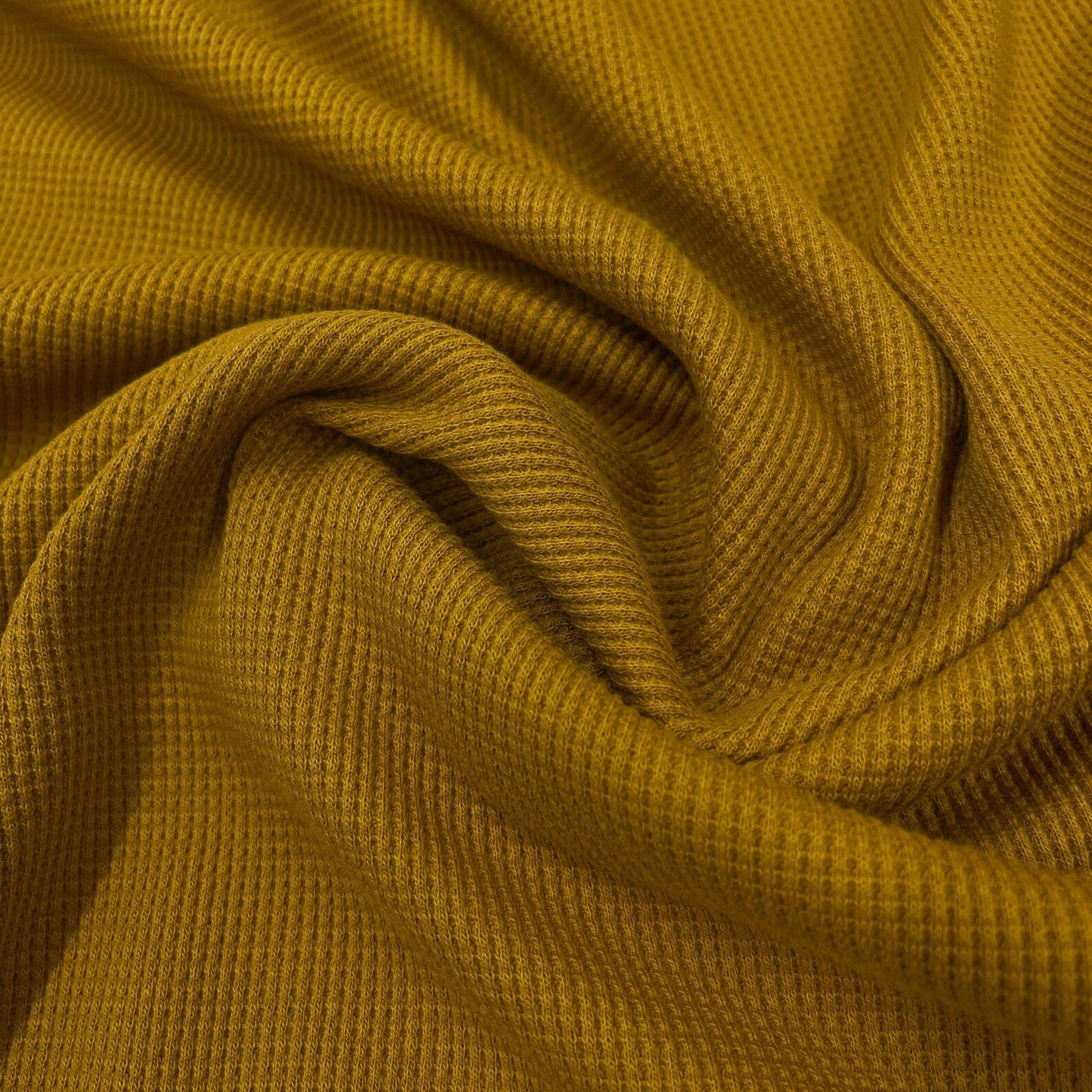 Organic Cotton Waffle Knit in Mustard