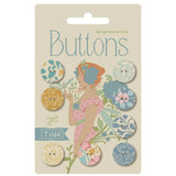 Tilda: Songbird Buttons, Blue/Yellow