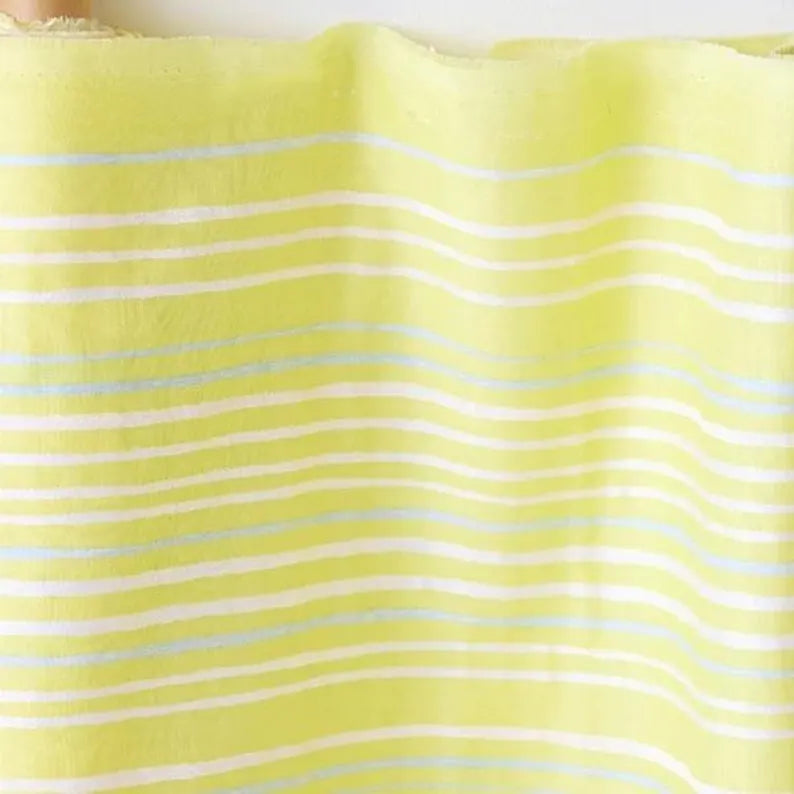 Nani IRO Organic Double Gauze: SAAAA SAAAA - Yellow Stripe