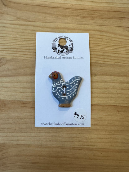 Haulin' Hoof: Painted Chicken Ceramic Buttons