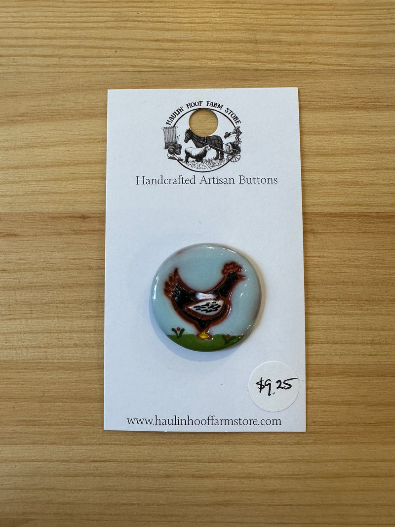 Haulin' Hoof: Scenic Chicken Ceramic Buttons