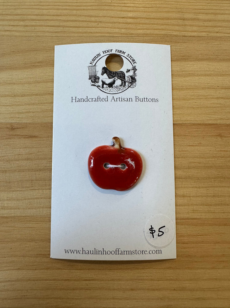 Haulin' Hoof: Ceramic Apple Buttons