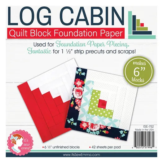6" Log Cabin Quilt Block Foundation Papers