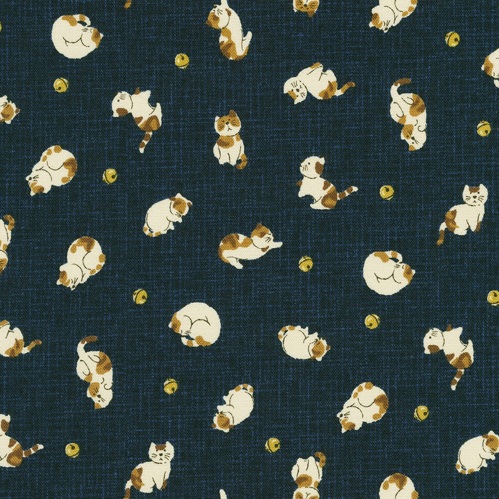Sevenberry Kasuri: Navy Cats