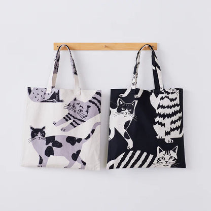 NekoNoe: echino Cat Cat Cotton Linen Canvas Color B