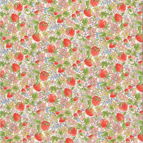 Kobayashi: Floral Strawberries Broadcloth