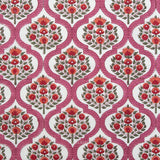 Indian Block Prints: Lattice Floral in Pink