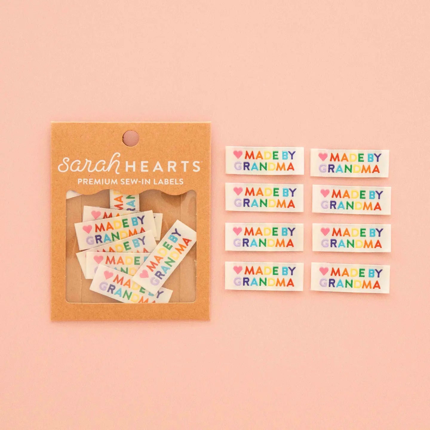 Sarah Hearts Labels: Made By Grandma Rainbow