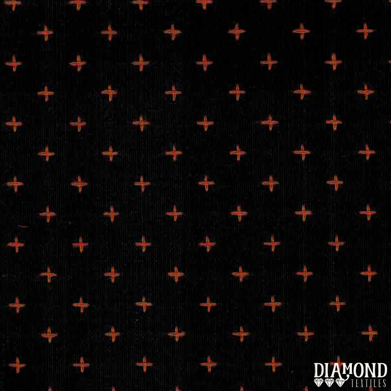 Diamond Textiles: Manchester in Black & Orange