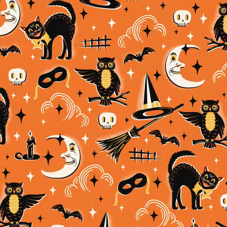 Midnight Masquerade: Vintage Halloween in Orange