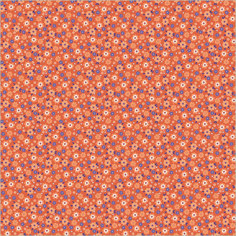Folky Chicken: Mod Ditsy in Coral