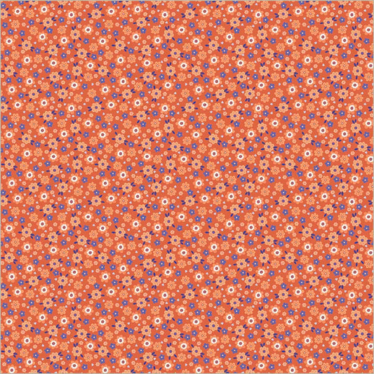 Folky Chicken: Mod Ditsy in Coral