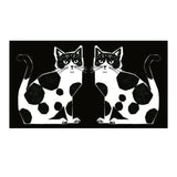 Echino Nekonoe: 2 Cats Cotton Linen Canvas in Black