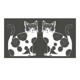 Echino Nekonoe: 2 Cats Cotton Linen Canvas in Charcoal Grey