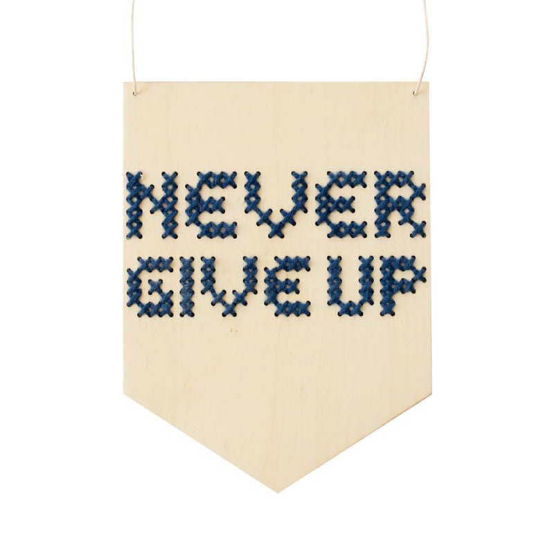Never Give Up Cross Stitch Board Kit