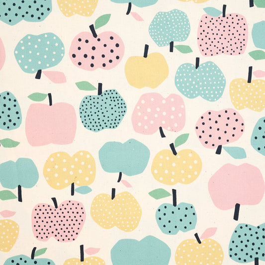 Cotton Oxford: Nordic Girl Apples in Light Beige
