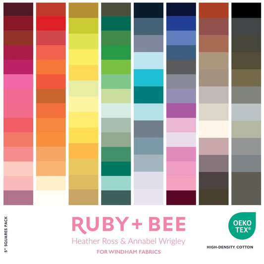 Ruby & Bee Solids Charm Pack by Heather Ross and Annabel Wringley