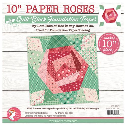 10" Paper Roses: Quilt Block Foundation Papers