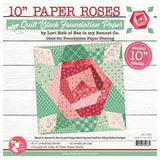 10" Paper Roses: Quilt Block Foundation Papers