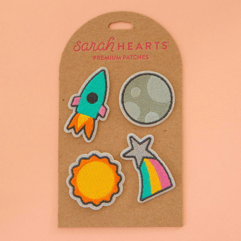 Space Glitter Embroidered Patches
