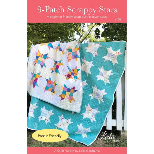 9 Patch Scrappy Stars Quilt Pattern