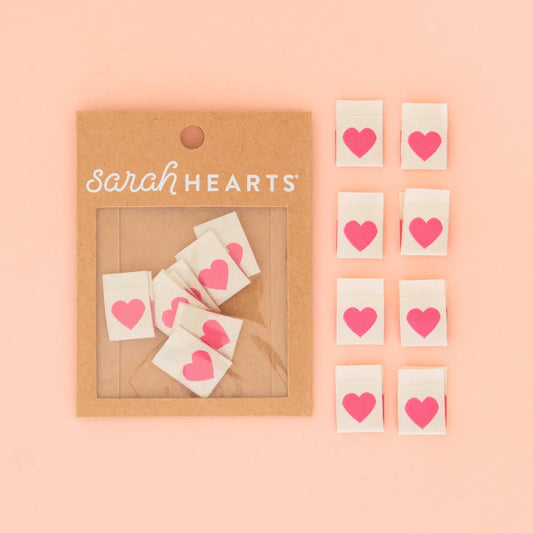 Sarah Hearts Labels: Pink Hearts