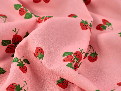 Strawberry Fayre Viscose & Linen in Pink