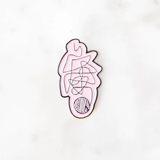 Pink Yarn Ball Pin