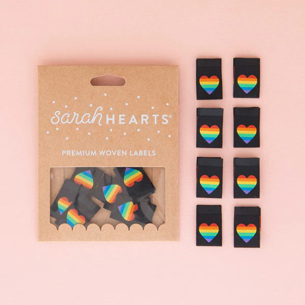 Sarah Hearts Labels: Rainbow Heart