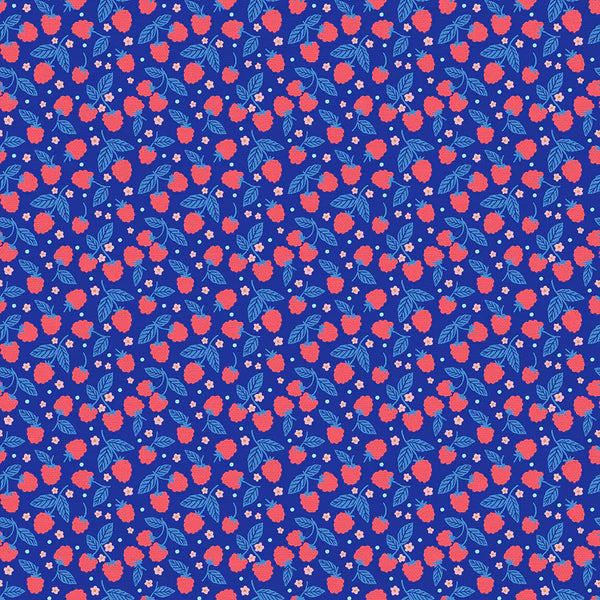Berries & Blossoms: Raspberry Patch in Blue