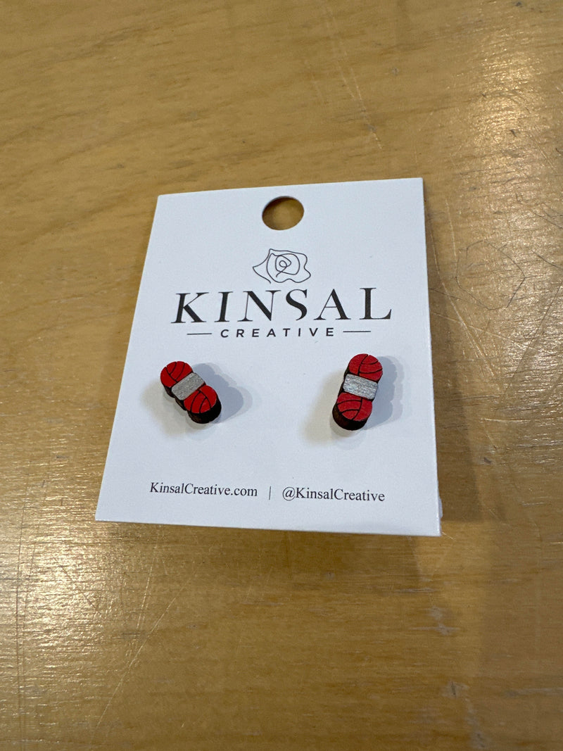 Wooden Stud Earrings by Kinsal Creative - Multiple Varieites