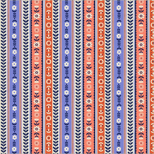 Folky Chicken: Ribbon Stripe in Cobalt