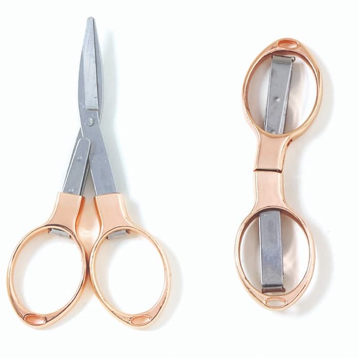 Rose Gold Folding Scissors with Case