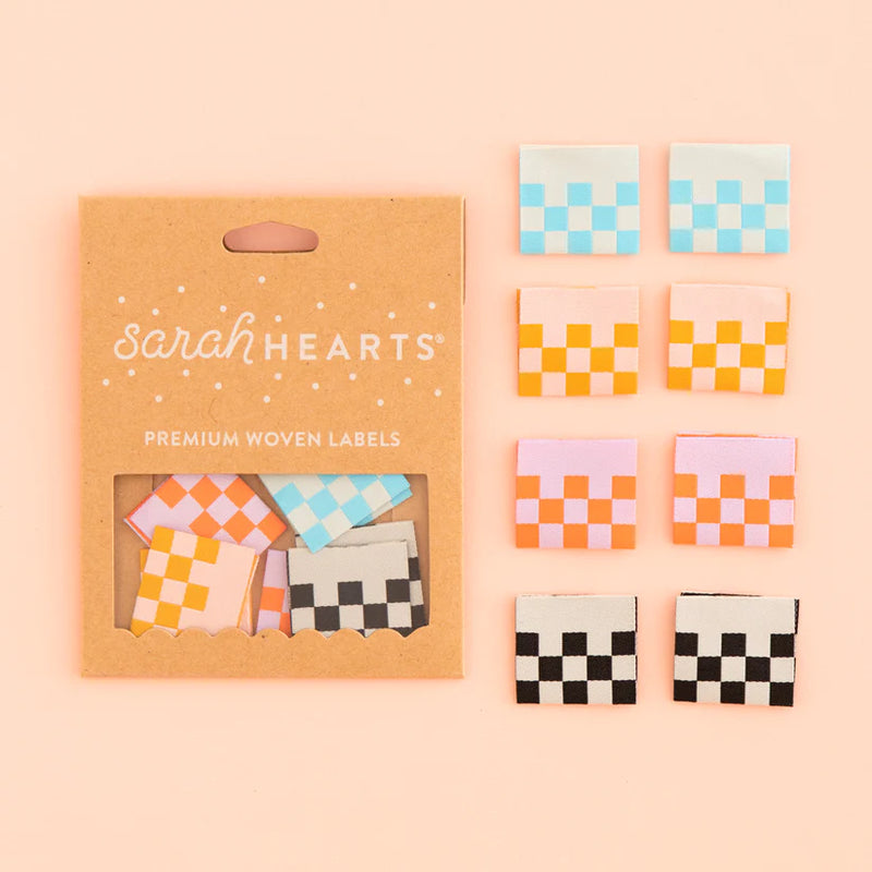 Sarah Hearts Labels: Checkerboard Multipack