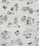 Cat Prints Ripple Seersucker: Cream